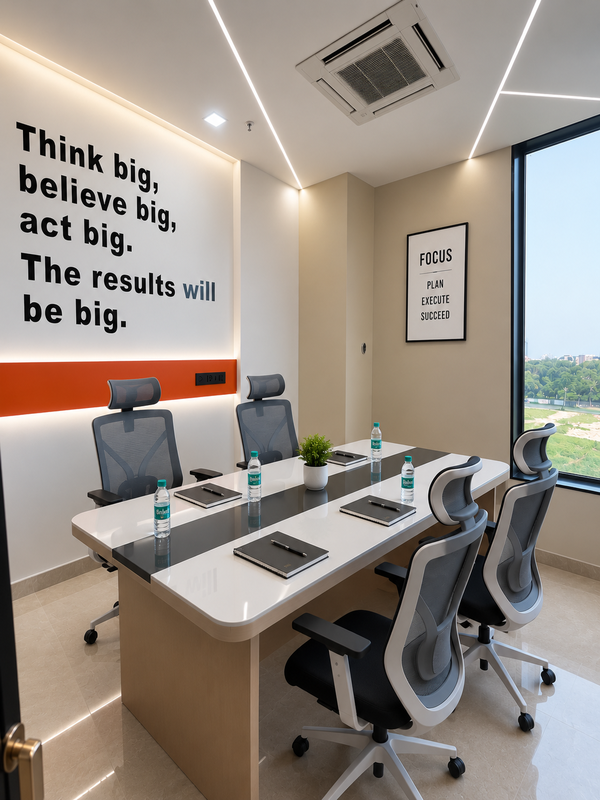 Premium meeting room for client calls and team discussions at DeskSpot Agra